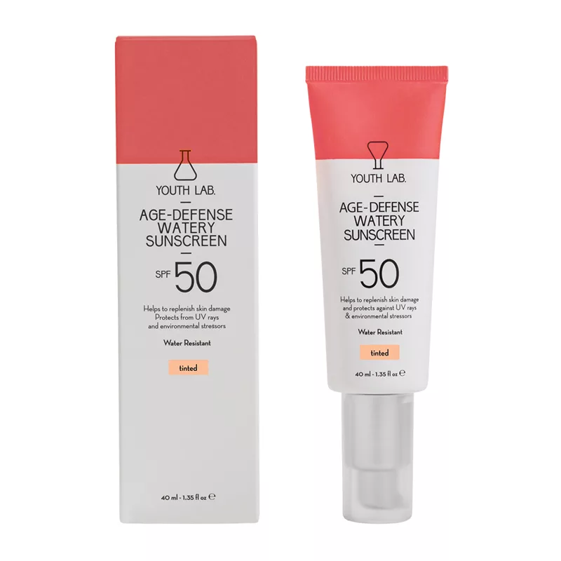 AGE-DEFENSE WATERY SUNSCREEN SPF50 TINTED