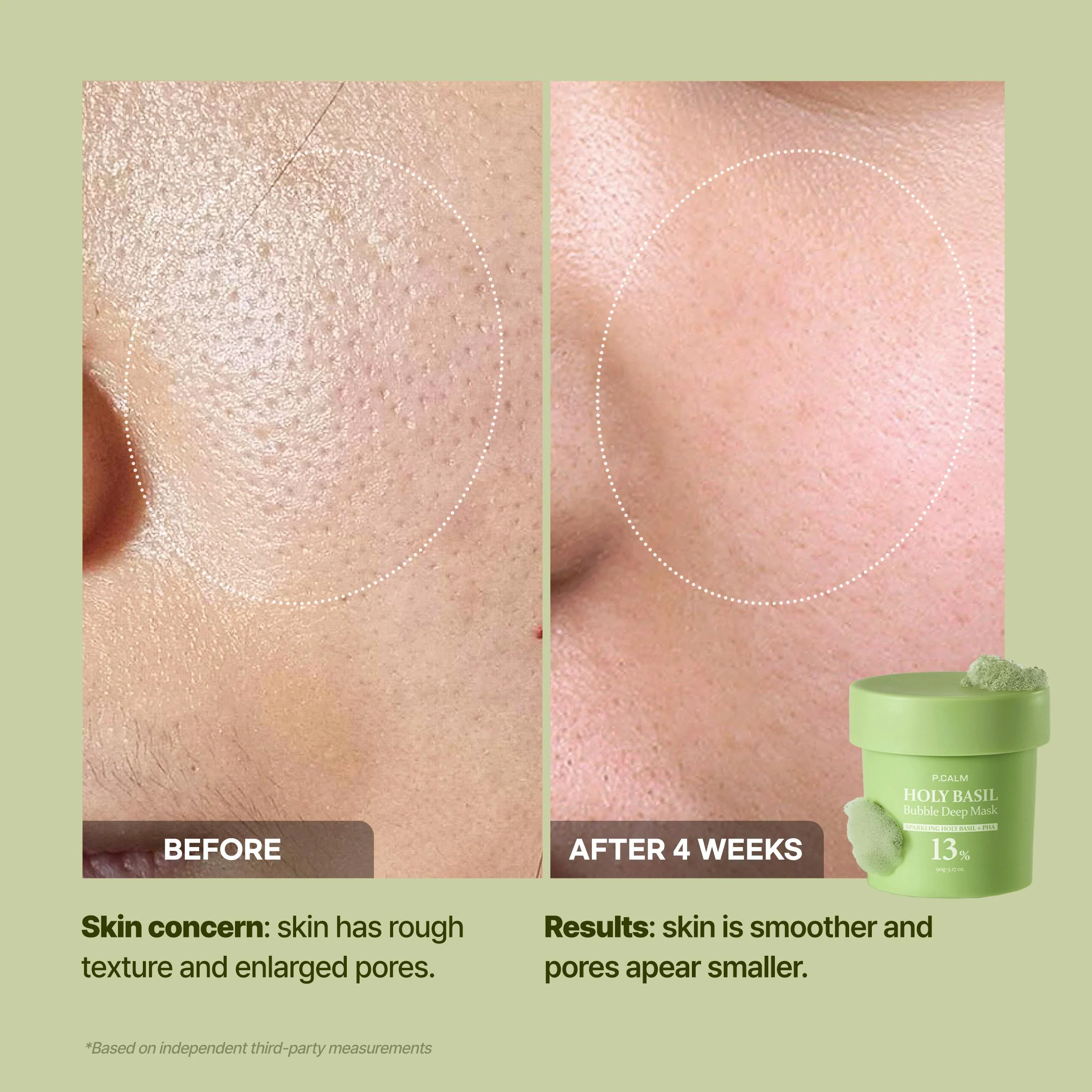 P.CALM HOLY BASIL BUBBLE DEEP MASK