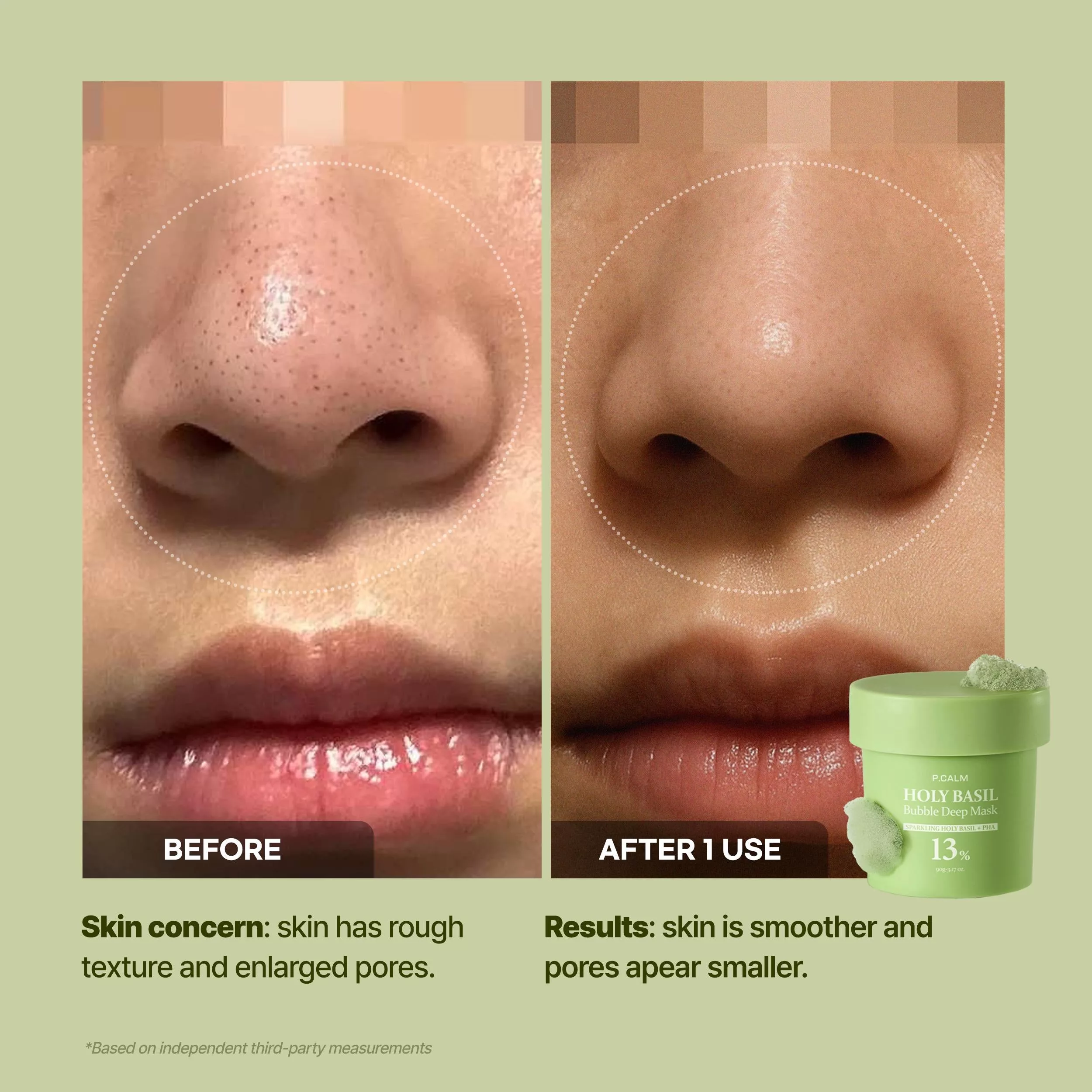 P.CALM HOLY BASIL BUBBLE DEEP MASK