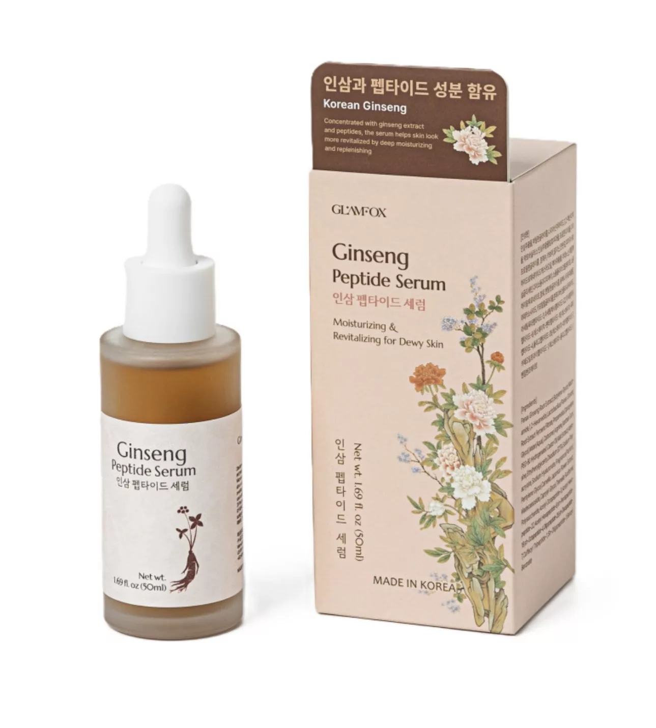 GINSENG PEPTIDE SERUM - GLAMFOX - Serul anti-aging cu ginseng si