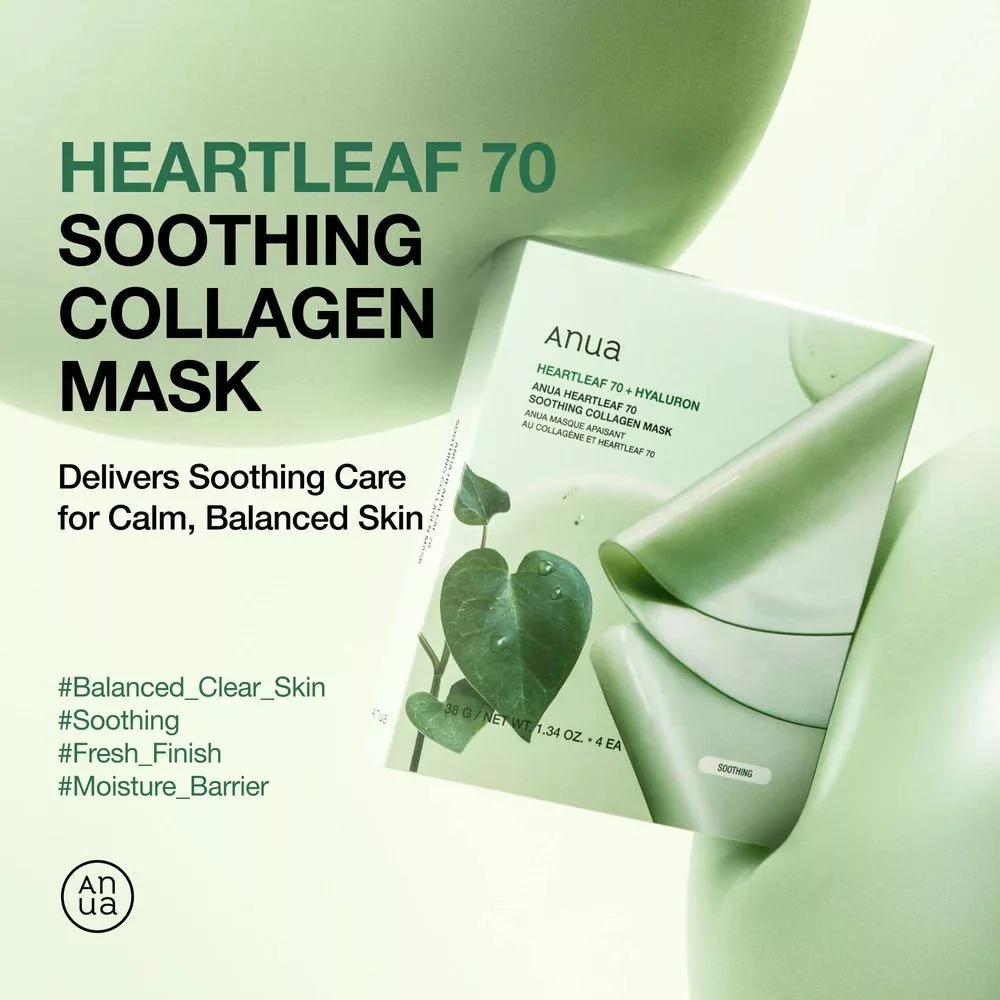 HEARTLEAF 70 SOOTHING COLLAGEN MASK - 1 buc – Imaginea 2