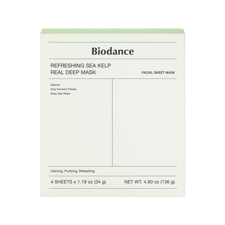 BIODANCE REFRESHING SEA KELP REAL DEEP MASK, 4 buc