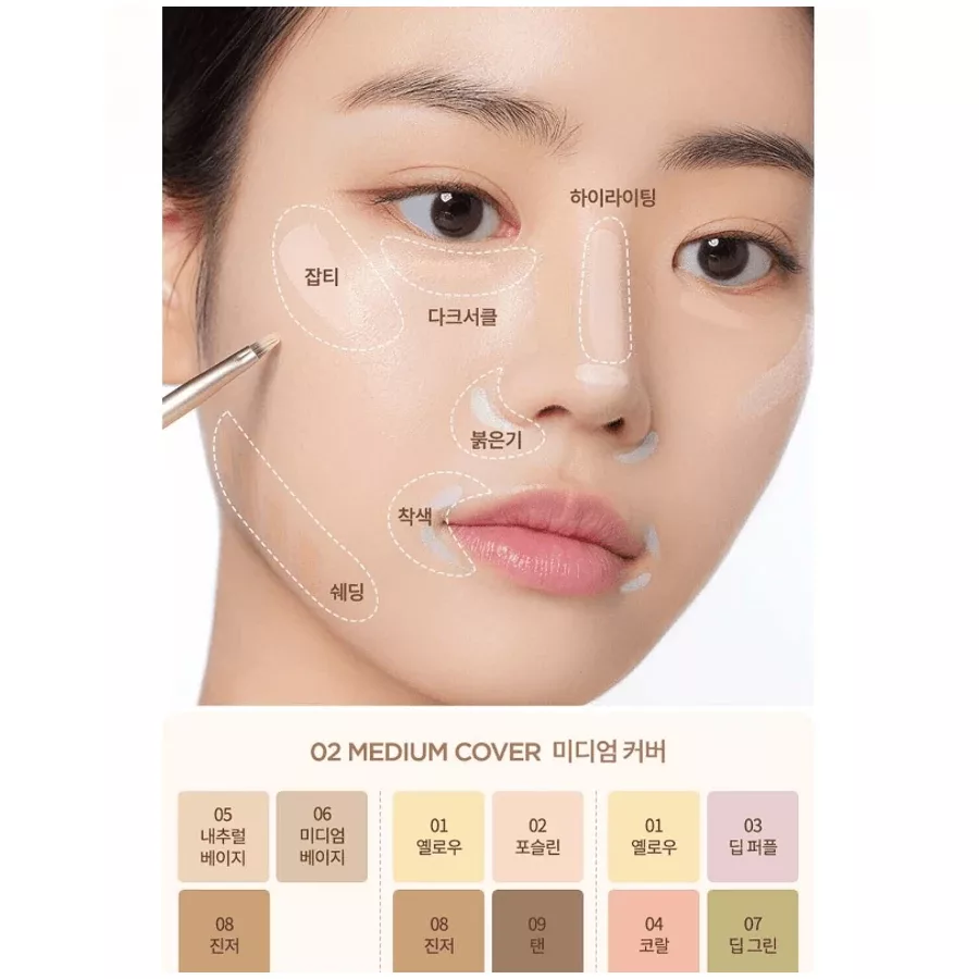DASIQUE PRO CONCEALER PALETTE #02 MEDIUM COVER – Imaginea 2