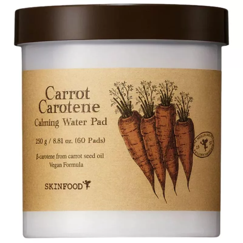 SKINFOOD CARROT CAROTENE CALMING WATER PAD, 60 buc